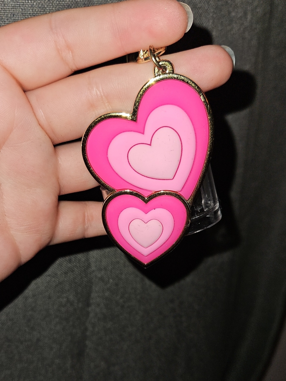 Pink Heart Pocketbac Hand Sanitizer Holder